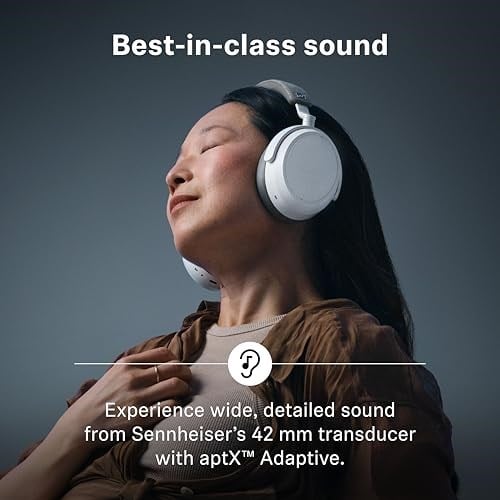 Sennheiser Momentum 4 Wireless - Kablosuz Kulak Üstü Bluetooth Kulaklık - ANC, 60 Saate Kadar Dinleme Süresi, Transparan Duyma Özelliği, Bluetooth 5.2 - Beyaz