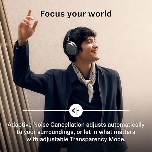 Sennheiser Momentum 4 Wireless - Kablosuz Kulak Üstü Bluetooth Kulaklık - ANC, 60 Saate Kadar Dinleme Süresi, Transparan Duyma Özelliği, Bluetooth 5.2 - Beyaz