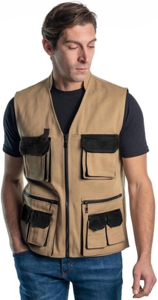 Şensel, Çok Cepli Yelek, Bej-Siyah -118E1357- Dört Mevsim-Vest