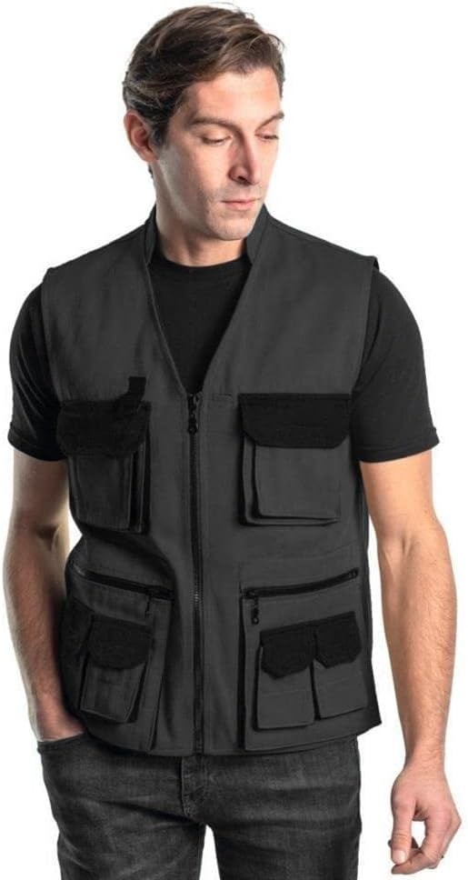Şensel, Çok Cepli Yelek, Gri-Siyah -118E1337- Dört Mevsim-Vest