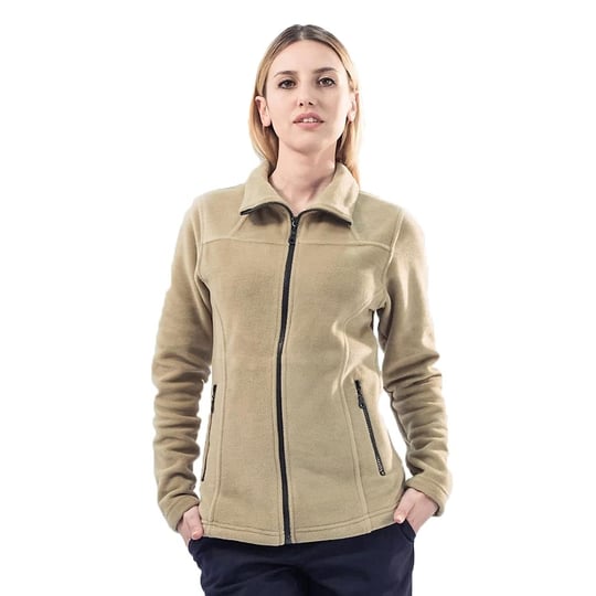 Şensel, Kadın Polar Mont, Bej -99E311- Cepli, Fermuarlı, Outdoor Bej 3XL