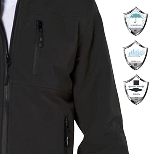 Şensel, Softshell Mont, Siyah -91E2550- Su İtici,Rüzgar Geçirmez