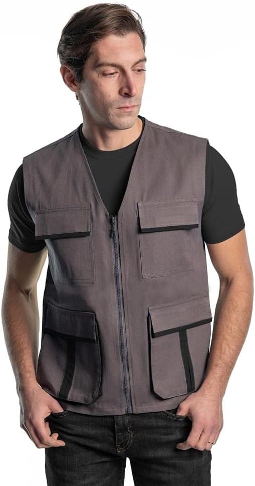 Şensel, Yelek, Gri-Siyah -118E3582- Dört Cepli, Mevsimlik Gri Koyu S