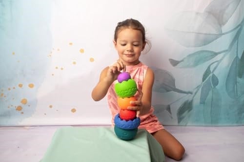 Sensory Yumuşak Piramit: Duyusal Denge Oyuncağı | Üst üste dizme oyunu | alfabe rakamlar ve renkleri öğretir | bebek denge dizme istifleme oyuncak | Montessori tipi | Motor becerileri ve zihinsel