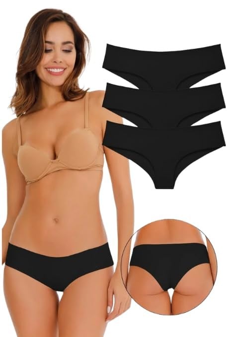 Sensu Kadın Brazilian Lazer Kesim Külot 3Lü Paket Set Siyah Kts2113,Siyah S/M