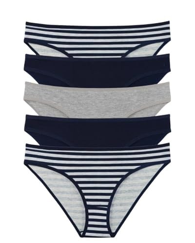 Sensu Kadın Çizgili Karışık Renkler Slip Külot 5Li Paket Set - Kts3051