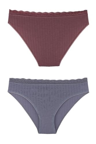 Sensu Kadın Fitilli Dantel Detaylı Slip Külot 3Lü Paket Set - Kts1207