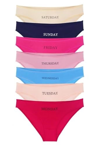 Sensu Kadın Gün Baskılı Pamuklu Slip 7li Külot Set - Model3 Small