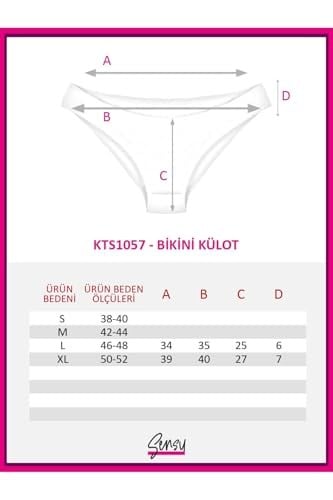 Sensu Kadın Günlük Pamuklu Külot Karışık Bikini Model 5Li Paket Kts1057