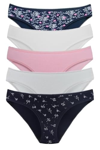Sensu Kadın Günlük Pamuklu Külot Karışık Renkler Slip 5Li Paket Set Kts1102