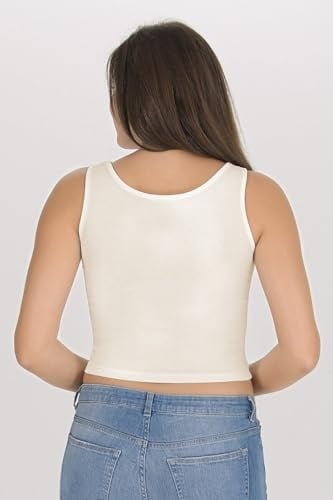 Sensu Kadın Kalın Askılı Ekru Crop Büstiyer - Bst1008