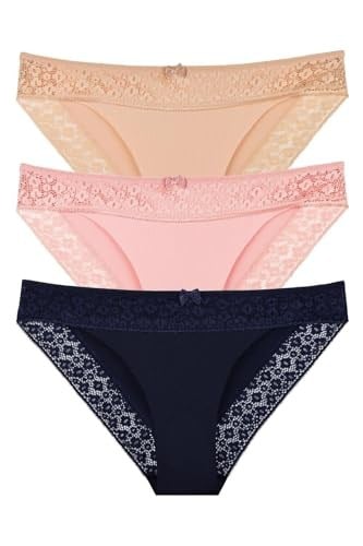 Sensu Kadın Lazer Kesim Dantelli Slip Külot 3Lü Paket Set - Kts3101