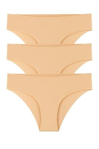 Sensu Kadın Lazer Kesim Dikişsiz Seamless Likralı Külot 3Lü Paket Set Ten - Kts2018,Ten L/Xl