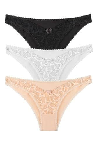 Sensu Kadın Önü Dantelli Slip Külot 3Lü Paket Set Kts2069