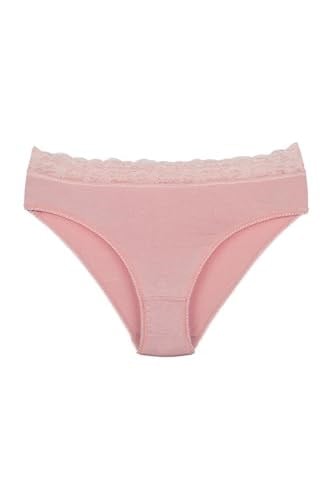 Sensu Kadın Organik Bambu Kumaş Beli Dantelli Slip Külot 5Li Paket Set - Kts3081