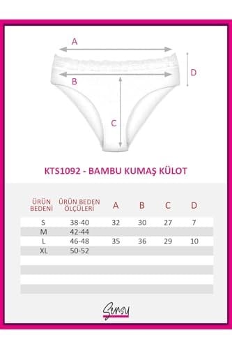 Sensu Kadın Özel Kumaş Bambu Beli Dantelli 3Lü Külot Set