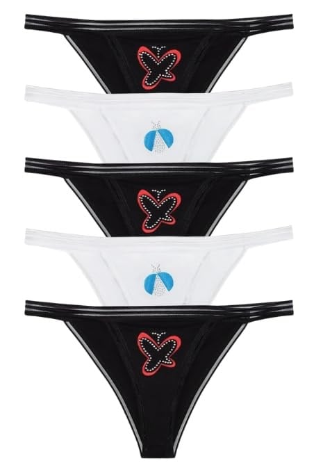 Sensu Kadın Pamuklu Taş Baskılı 5Li Slip Külot Set - Kts3043