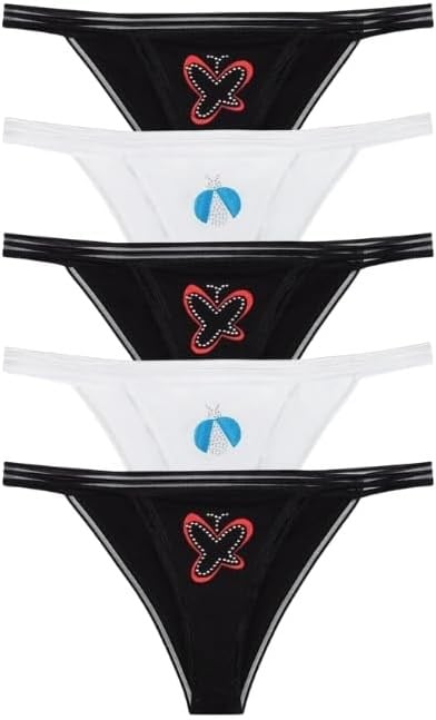 Sensu Kadın Pamuklu Taş Baskılı 5Li Slip Külot Set - Kts3043