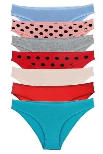Sensu Kadın Puantiyeli Model Slip Külot 7Li Paket Set Kts1146