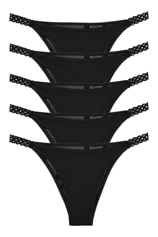 Sensu Kadın Tül Detaylı Slip Külot 5Li Paket - Kts4009Tül-3-Model1