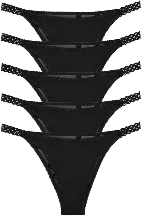 Sensu Kadın Tül Detaylı Slip Külot 5Li Paket - Kts4009Tül-3-Model1