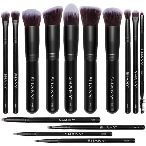SHANY Black Bombshell 14 Parça Fırça Seti – Elite Cosmetics Fırça Koleksiyonu - Komple Kabuki Makyaj Fırçası Seti Siyah - 14 Parça