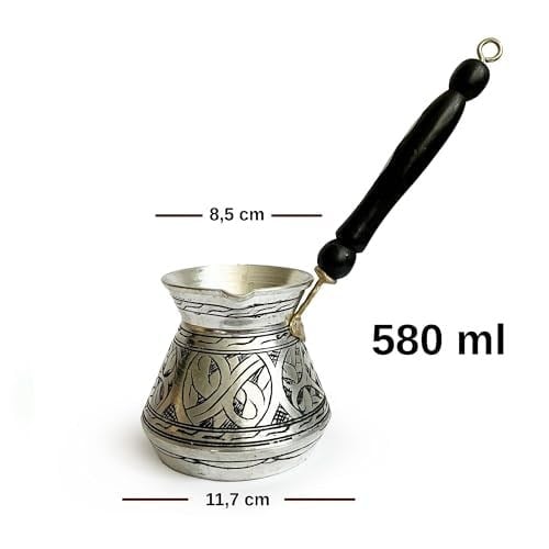 Shark Anatolia Külhan Bakır Cezve Kalay Oyma İşçiliği 580ml No:3