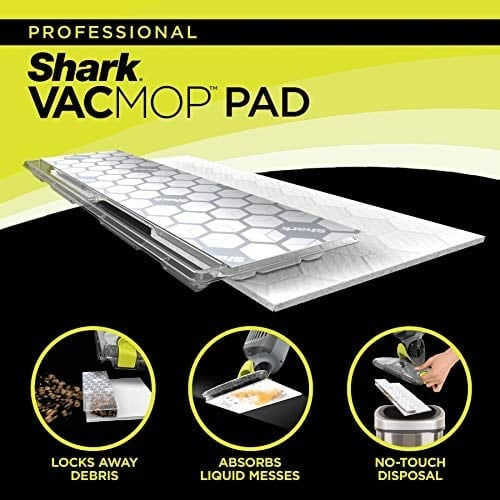 Shark VMP30 VACMOP Tek Kullanımlık Elektrikli Süpürge ve Paspas Pedleri, 30 Adet, Beyaz