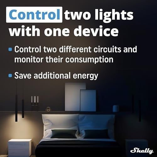 Shelly Plus 2PM, Wi-Fi ve Bluetooth 2 kanallı akıllı röle şalteri, güç ölçümü, ev otomasyonu, panjur uzaktan kumanda, Alexa ve Google Home, iOS Android uygulaması (2li paket)