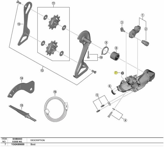 SHIMANO Y3gk89000 RD-R9250 Çizme, Siyah, Tek Beden