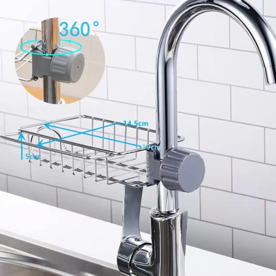Shozon Sünger Tutucu Paslanmaz Çelik Mutfak Lavabo Organizatörü Saklama Rafı Sabun Süngerleri Bulaşık Süngeri için Tahliye Rafı (7.48 inç)