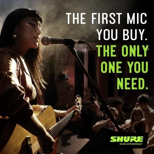 Shure SM58 Kardiyot Dinamik Vokal Mikrofonu, 25 XLR Kablo, Pnömatik Şok Montajı, Dahili Pop Filtreli Küre Örgü Izgara, A25D Mikrofon Klipsi, Saklama Çantası, 3-pin XLR Konnektör (SM58-CN)