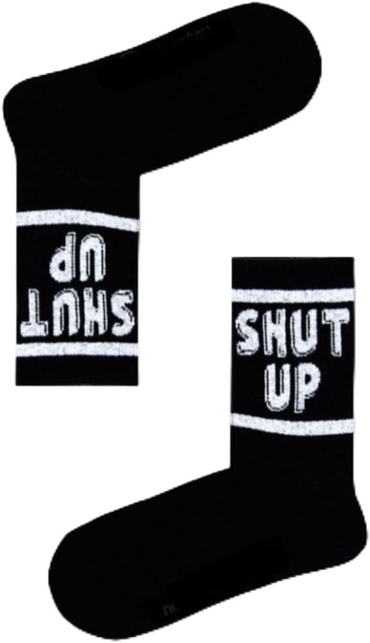 Shut Up Yazılı Desenli Tenis Kolej Çorap-1
