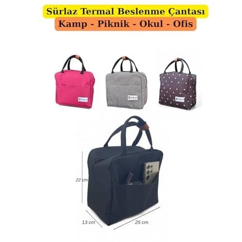 Sıcak ve Soğuk Gıda Taşıma Termal Çanta – Piknik, Kamp, Yolculuk, Okul ve Ofis İçin Pratik Çözüm (Siyah)