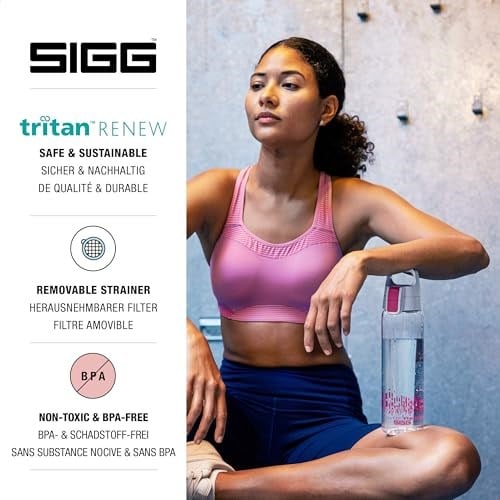 SIGG Total Clear ONE MyPlanet Trinkflasche, BPA-freie und auslaufsichere Trinkflasche, bruchfeste Sport Trinkflasche aus Tritan mit Fruchtfilter
