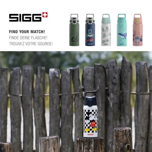 SIGG - WMB One Mickey Retro alüminyum içecek şişesi, gazlı içecekler için uygundur, sızdırmaz, tüy kadar hafif, BPA içermez, iklime zarar vermez, ekrü sertifikalı, 0,6 l