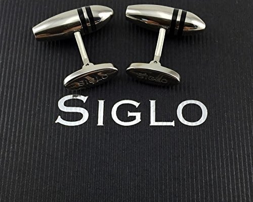 SİGLO Siyah Çizgili Model Kol Düğmesi