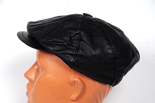 Şık Erkek Hakiki Deri Ayarlı Kasket Şapka