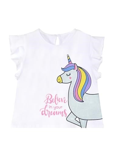 Sim Unicorn Kız Çocuk T-Shirt Poplin Şort Takım