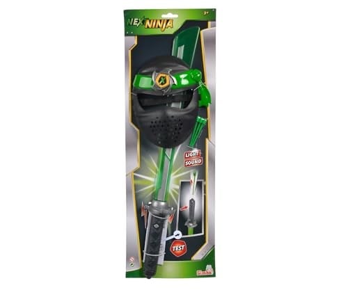 Simba 108042238 Next Ninja oyuncak kılıç ve maske, ışık, ses ve atış fonksiyonlu, 60 cm, kumaş bantlı, 3 yaş ve üzeri