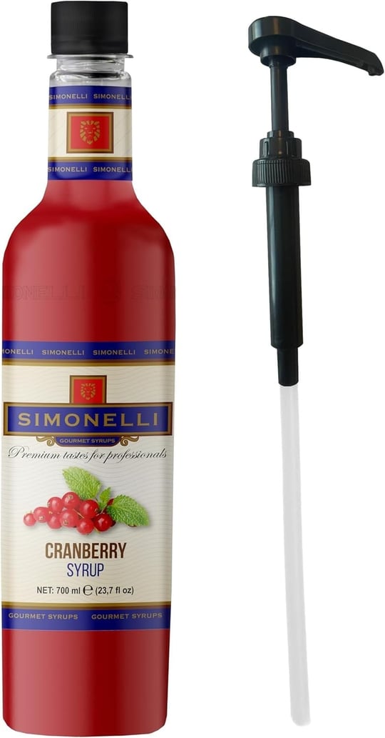 SIMONELLI CHOCOLATE Kahve ve Kokteyl Şurubu Kızılcık Aromalı 700 ML + POMPA