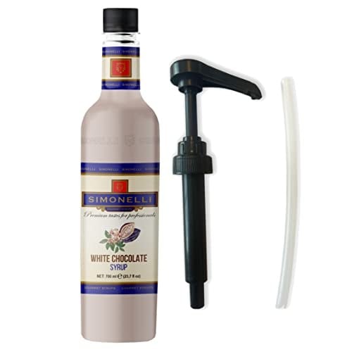 SIMONELLI CHOCOLATE Kahve ve Kokteyl Şurubu Çikolata Aromalı + Beyaz Çikolata Aromalı 700 ml + 2 ADET POMPA