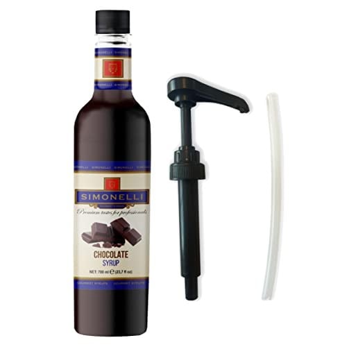 SIMONELLI CHOCOLATE Kahve ve Kokteyl Şurubu Çikolata Aromalı + Beyaz Çikolata Aromalı 700 ml + 2 ADET POMPA