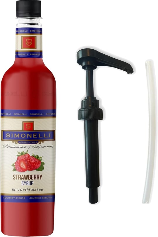 SIMONELLI Kahve Şurubu Çilek Aromalı 70 cl + POMPA