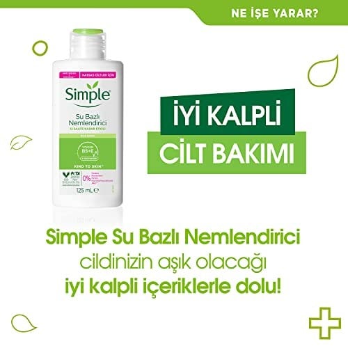 Simple Kind To Skin Su Bazlı Nemlendirici 12 Saate Kadar Etklili Hassas Ciltler İçin 125 ml