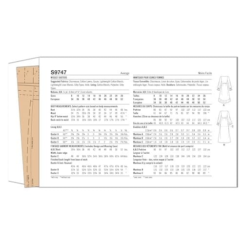 Simplicity Bayan Üst/Yelek Dikiş Deseni, Çok Renkli 2 Parça