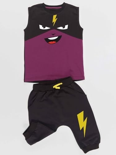 Şimşek Maske Erkek Çocuk T-shirt Kapri Şort akım