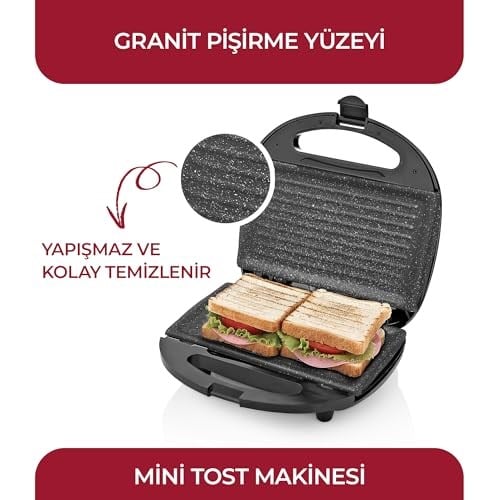 Sinbo SSM-2513 Tost Makinesi 750W Döküm Plakalı – Yapışmaz Yüzey, Termostatlı, Kolay Temizlenebilir, Modern Tasarım