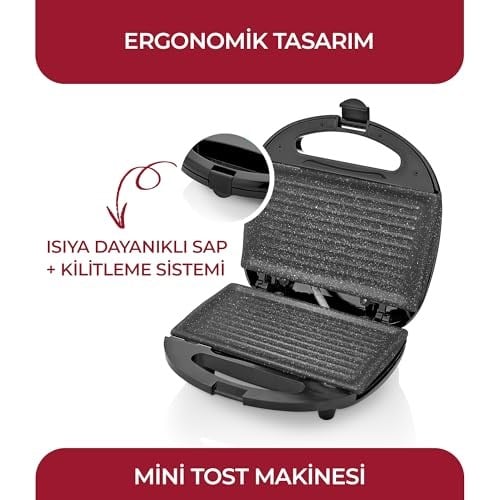 Sinbo SSM-2513 Tost Makinesi 750W Döküm Plakalı – Yapışmaz Yüzey, Termostatlı, Kolay Temizlenebilir, Modern Tasarım