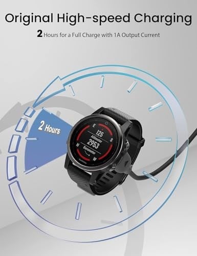 Sinoacc Garmin İzle için USB C Şarj Cihazı Fenix 5 5S 5X Plus 6 6S 6X Pro 7 7S 7X, Forerunner 745 935 945 45 45S Müzik, İçgüdü, Yaklaşım S10 S40 S60 S12 S42 Vívoactive 3 4 4S Venu 2Pack